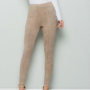 eci CAMEL COLOR FAUX SUEDE STRETCH STRAIGHT LEG LEGGINGS M